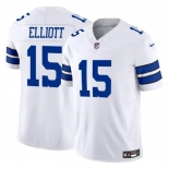 Men's Dallas Cowboys #15 Ezekiel Elliott White 2023 F.U.S.E Vapor Untouchable Limited Football Stitched Jersey