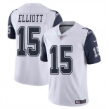 Men's Dallas Cowboys #15 Ezekiel Elliott White Color Rush Limited Football Stitched Jersey