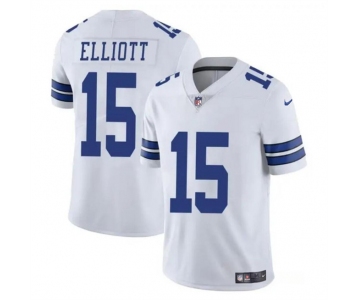 Men's Dallas Cowboys #15 Ezekiel Elliott White Vapor Untouchable Limited Football Stitched Jersey