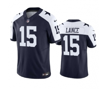 Men's Dallas Cowboys #15 Trey Lance Navy 2023 F.U.S.E. Thanksgiving Limited Stitched Football Jersey