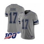 Men's Dallas Cowboys #17 Allen Hurns Limited Gray Inverted Legend 100th Season Football Jersey