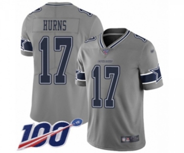 Men's Dallas Cowboys #17 Allen Hurns Limited Gray Inverted Legend 100th Season Football Jersey