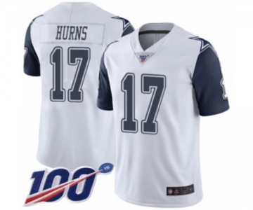 Men's Dallas Cowboys #17 Allen Hurns Limited White Rush Vapor Untouchable 100th Season Football Jersey