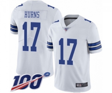 Men's Dallas Cowboys #17 Allen Hurns White Vapor Untouchable Limited Player 100th Season Football Jersey