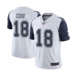 Men's Dallas Cowboys #18 Randall Cobb Limited White Rush Vapor Untouchable Football Jersey