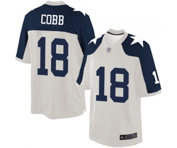 Men's Dallas Cowboys #18 Randall Cobb Limited White Throwback Alternate Football Jersey