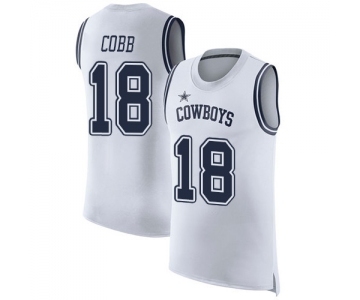 Men's Dallas Cowboys #18 Randall Cobb White Rush Player Name & Number Tank Top Football Jersey