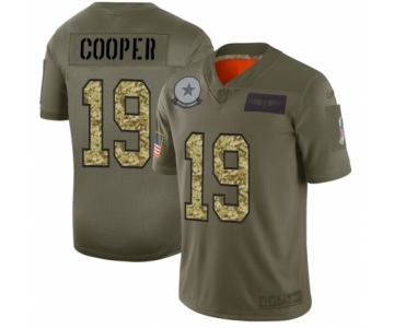 Men's Dallas Cowboys #19 Amari Cooper 2019 Olive Camo Salute to Service Limited Jersey