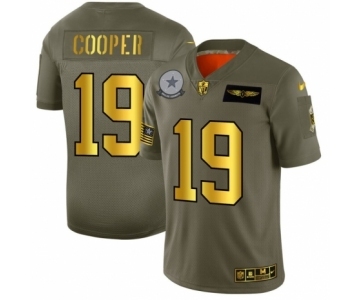 Men's Dallas Cowboys #19 Amari Cooper Limited Olive Gold 2019 Salute to Service Football Jersey