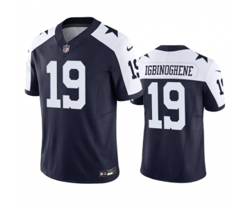 Men's Dallas Cowboys #19 Noah Igbinoghene Navy White 2023 F.U.S.E. Vapor Limited Football Stitched Jersey