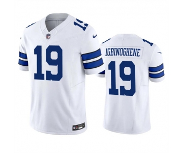 Men's Dallas Cowboys #19 Noah Igbinoghene White 2023 F.U.S.E. Vapor Limited Football Stitched Jersey