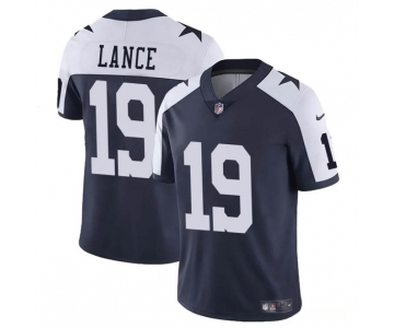 Men's Dallas Cowboys #19 Trey Lance Navy White Thanksgiving Vapor Untouchable Limited Football Stitched Jersey