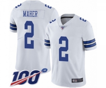 Men's Dallas Cowboys #2 Brett Maher White Vapor Untouchable Limited Player 100th Season Football Jersey