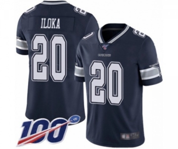 Men's Dallas Cowboys #20 George Iloka Navy Blue Team Color Vapor Untouchable Limited Player 100th Season Football Jersey