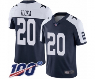 Men's Dallas Cowboys #20 George Iloka Navy Blue Throwback Alternate Vapor Untouchable Limited Player 100th Season Football Jersey