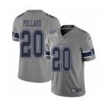 Men's Dallas Cowboys #20 Tony Pollard Limited Gray Inverted Legend Football Jersey