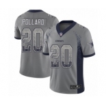 Men's Dallas Cowboys #20 Tony Pollard Limited Gray Rush Drift Fashion Football Jersey