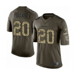 Men's Dallas Cowboys #20 Tony Pollard Limited Green Salute to Service Football Jersey