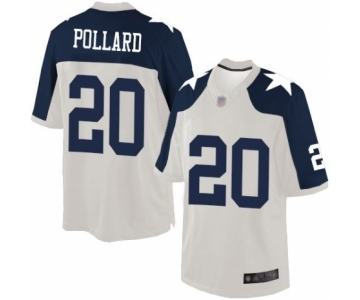 Men's Dallas Cowboys #20 Tony Pollard Limited White Throwback Alternate Football Jersey