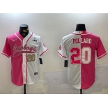 Men's Dallas Cowboys #20 Tony Pollard Red White With Patch Cool Base Stitched Baseball Jerseys