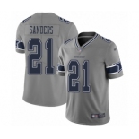 Men's Dallas Cowboys #21 Deion Sanders Limited Gray Inverted Legend Football Jersey