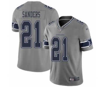 Men's Dallas Cowboys #21 Deion Sanders Limited Gray Inverted Legend Football Jersey