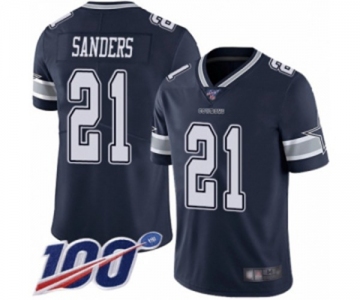 Men's Dallas Cowboys #21 Deion Sanders Navy Blue Team Color Vapor Untouchable Limited Player 100th Season Football Jersey