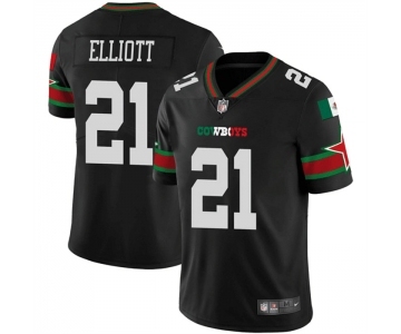 Men's Dallas Cowboys #21 Ezekiel Elliott Black Mexico Vapor Limited Stitched Football Jersey