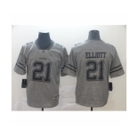 Men's Dallas Cowboys #21 Ezekiel Elliott Limited Gray Rush Gridiron Football Jersey