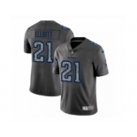 Men's Dallas Cowboys #21 Ezekiel Elliott Limited Gray Static Fashion Limited Football Jerseys