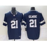 Men's Dallas Cowboys #21 Ezekiel Elliott Navy Blue 2023 FUSE Vapor Untouchable Stitched Jersey