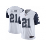 Men's Dallas Cowboys #21 Ezekiel Elliott Nike White Color Rush Limited Jersey