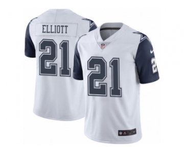 Men's Dallas Cowboys #21 Ezekiel Elliott Nike White Color Rush Limited Jersey