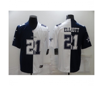 Men's Dallas Cowboys #21 Ezekiel Elliott White-Blue Fashion Football Limited Jersey