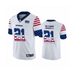 Men's Dallas Cowboys #21 Ezekiel Elliott White Independence Day Limited Football Jersey