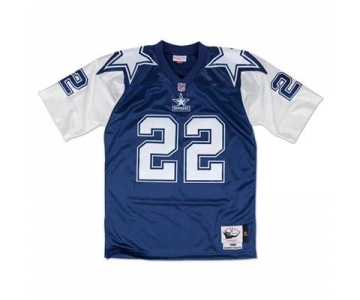 Men's Dallas Cowboys #22 Emmitt Smith 1995 Throwback Stitched Football Jersey