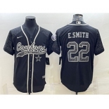 Men's Dallas Cowboys #22 Emmitt Smith Black Reflective Limited Stitched Football Jersey