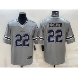 Men's Dallas Cowboys #22 Emmitt Smith Grey 2020 Inverted Legend Stitched NFL Nike Limited Jersey