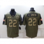 Men's Dallas Cowboys #22 Emmitt Smith Nike Camo 2021 Salute To Service Limited Player Jersey