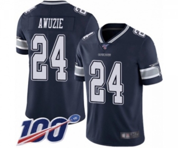 Men's Dallas Cowboys #24 Chidobe Awuzie Navy Blue Team Color Vapor Untouchable Limited Player 100th Season Football Jersey