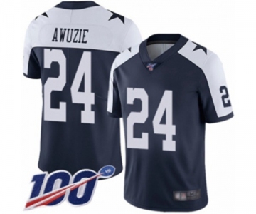 Men's Dallas Cowboys #24 Chidobe Awuzie Navy Blue Throwback Alternate Vapor Untouchable Limited Player 100th Season Football Jersey