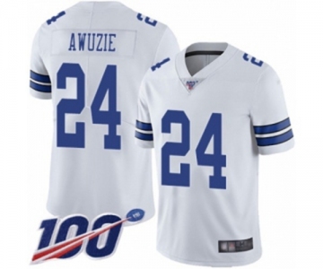 Men's Dallas Cowboys #24 Chidobe Awuzie White Vapor Untouchable Limited Player 100th Season Football Jersey