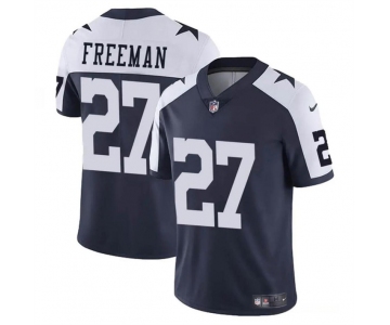 Men's Dallas Cowboys #27 Royce Freeman Navy White Thnaksgiving Vapor Untouchable Limited Stitched Football Jersey