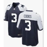 Men's Dallas Cowboys #3 Brandin Cooks Navy Navy Thanksgiving Limited Football Stitched Jersey