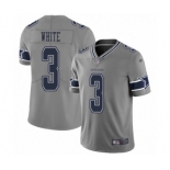 Men's Dallas Cowboys #3 Mike White Limited Gray Inverted Legend Football Jersey