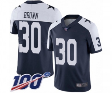 Men's Dallas Cowboys #30 Anthony Brown Navy Blue Throwback Alternate Vapor Untouchable Limited Player 100th Season Football Jersey