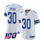 Men's Dallas Cowboys #30 Anthony Brown White Vapor Untouchable Limited Player 100th Season Football Jersey