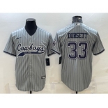 Men's Dallas Cowboys #33 Tony Dorsett Grey With Patch Cool Base Stitched Baseball Jersey