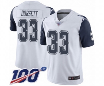 Men's Dallas Cowboys #33 Tony Dorsett Limited White Rush Vapor Untouchable 100th Season Football Jersey