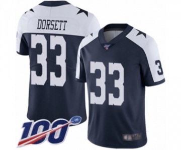 Men's Dallas Cowboys #33 Tony Dorsett Navy Blue Throwback Alternate Vapor Untouchable Limited Player 100th Season Football Jersey